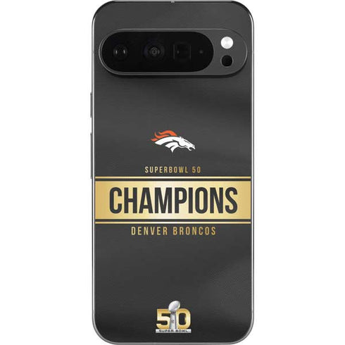 NFL Denver Broncos Super Bowl 50 Champions Black Pixel 9 Pro XL Skin